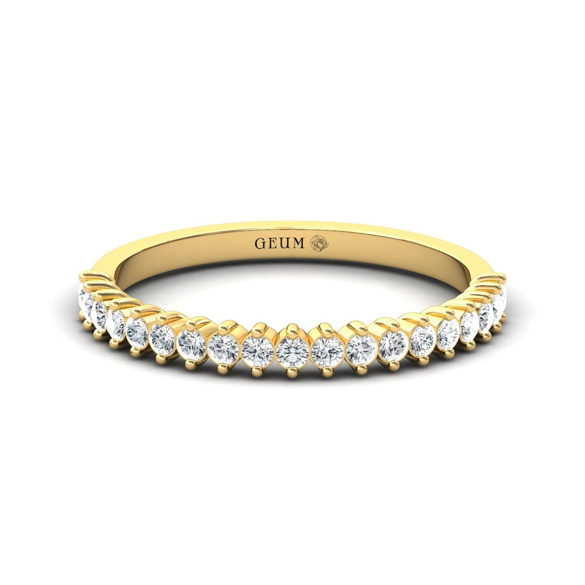 10kt 14kt 18kt Solid Gold Ring, Natural Diamonds Gold Ring, Elegant Diamond Proposal Ring - GeumJewels