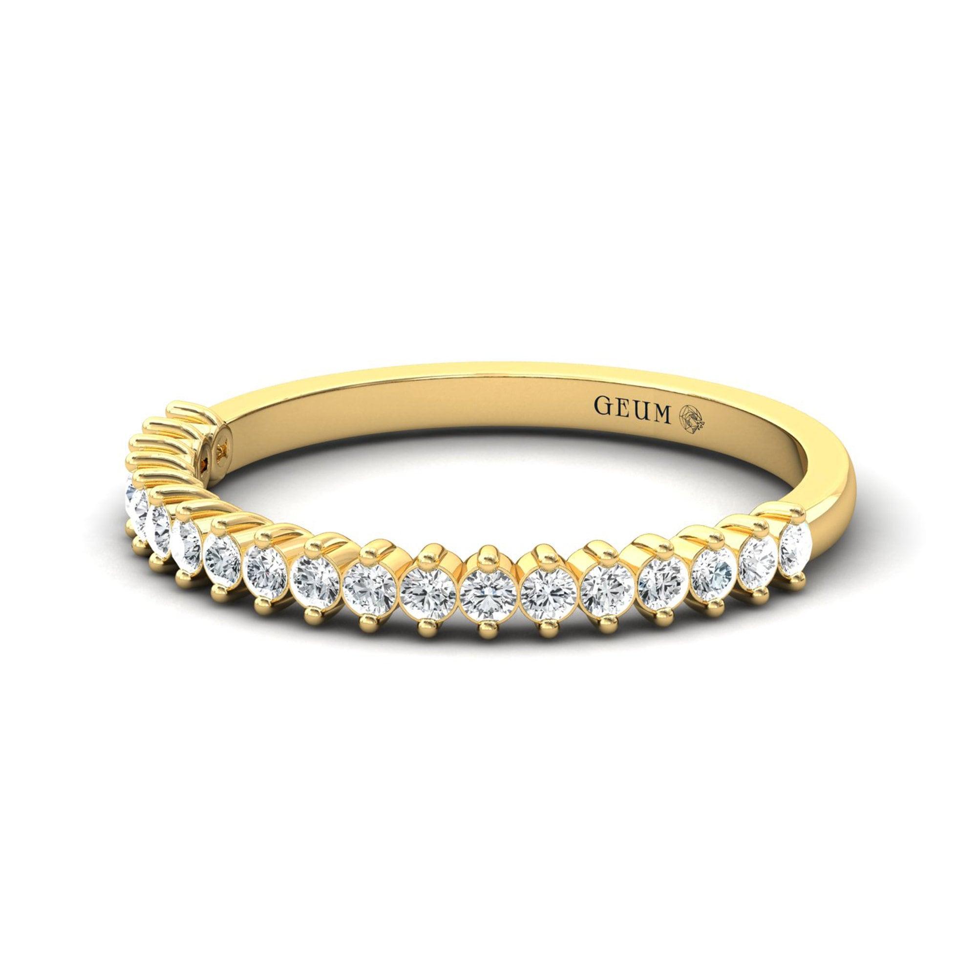 10kt 14kt 18kt Solid Gold Ring, Natural Diamonds Gold Ring, Elegant Diamond Proposal Ring - GeumJewels