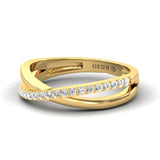 Handmade White Gold Ring, Rose Gold Dainty Ring for Women, Natural White Diamond Ring - GeumJewels