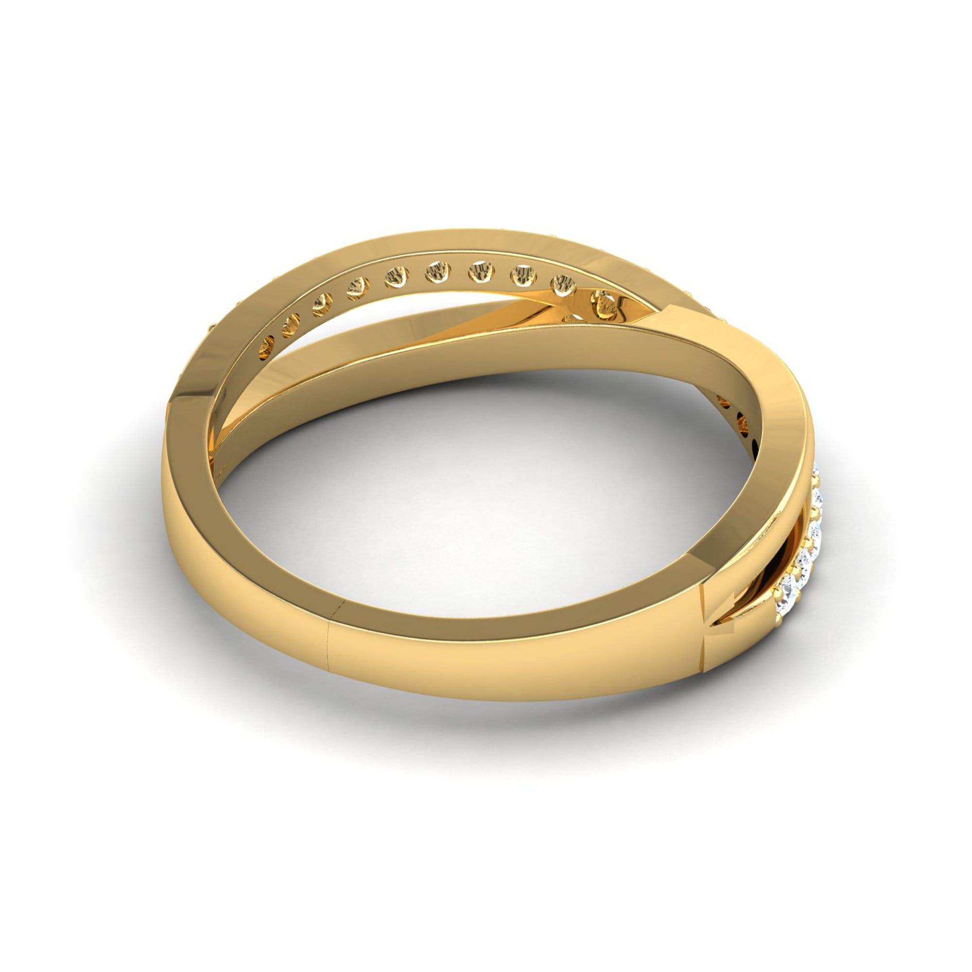 Handmade White Gold Ring, Rose Gold Dainty Ring for Women, Natural White Diamond Ring - GeumJewels