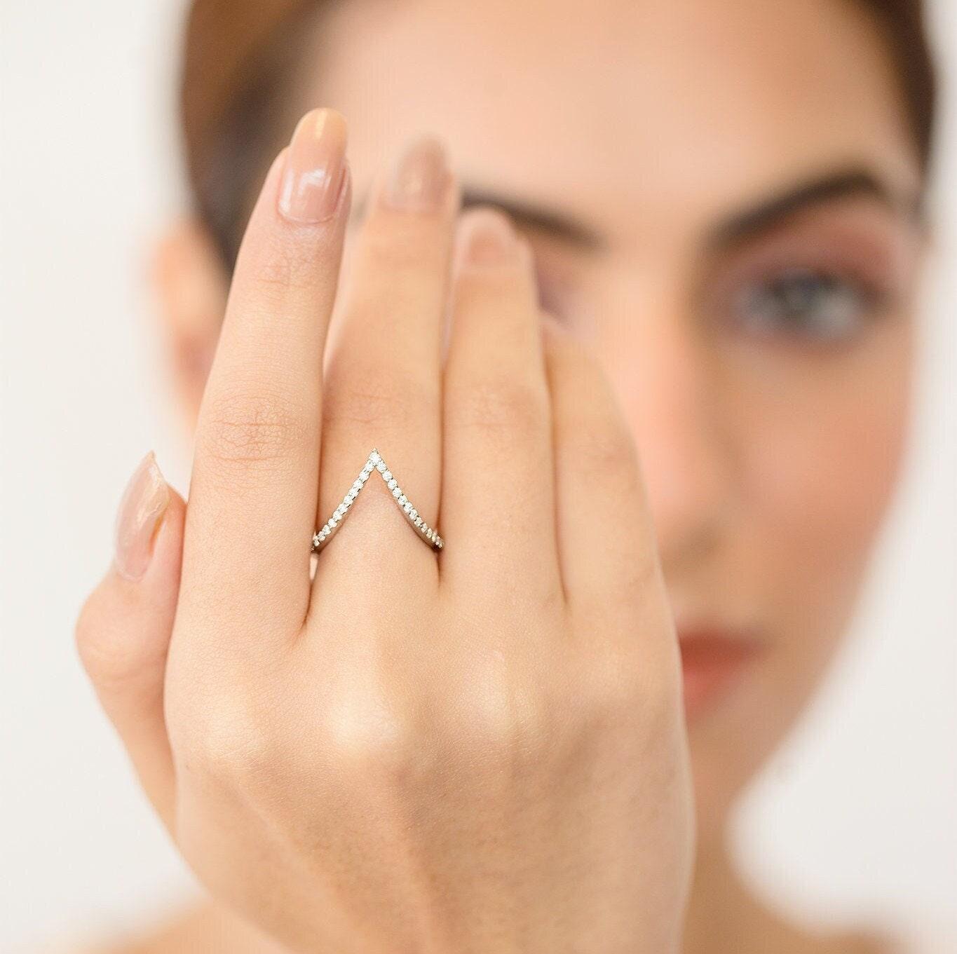 Genuine Diamond Pear Shape Ring, Trendy Yellow/White Gold Ring, Rose Gold Designer Ring - GeumJewels