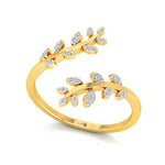 Nature Inspired Leaf Shaped Diamond Ring - GeumJewels