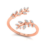 Nature Inspired Leaf Shaped Diamond Ring - GeumJewels