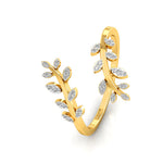 Nature Inspired Leaf Shaped Diamond Ring - GeumJewels