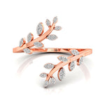Nature Inspired Leaf Shaped Diamond Ring - GeumJewels