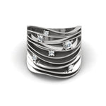 Elegant Diamond and Gold Ring, Trendy White Gold Ring for Women, Unique Handmade Diamond Jewelry - GeumJewels