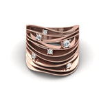 Elegant Diamond and Gold Ring, Trendy White Gold Ring for Women, Unique Handmade Diamond Jewelry - GeumJewels