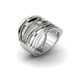 Elegant Diamond and Gold Ring, Trendy White Gold Ring for Women, Unique Handmade Diamond Jewelry - GeumJewels