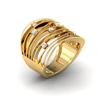 Elegant Diamond and Gold Ring, Trendy White Gold Ring for Women, Unique Handmade Diamond Jewelry - GeumJewels