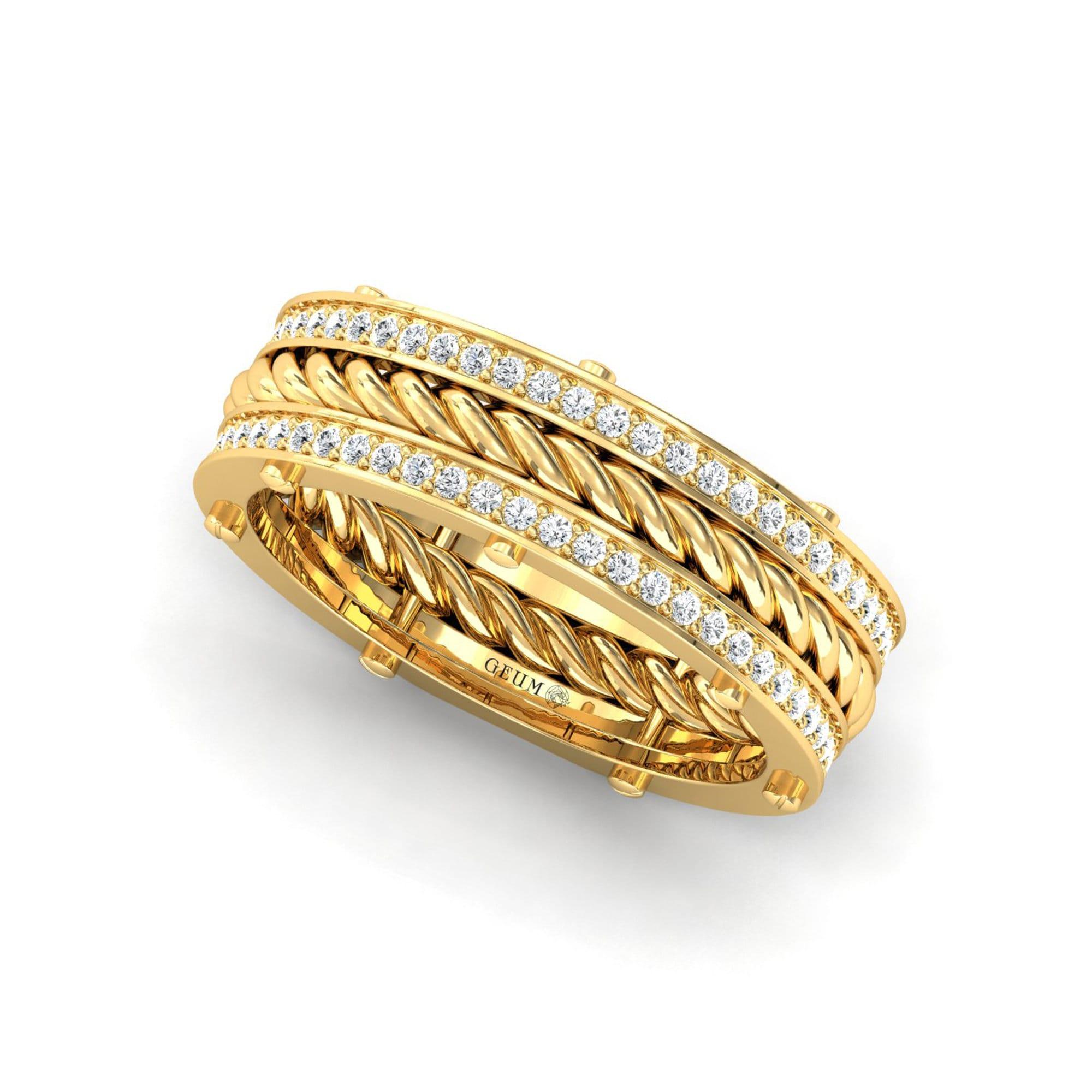 Handmade Rose Gold Ring, 100% Natural Diamond Ring for Engagement, Unique Gold Jewelry - GeumJewels