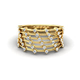 Sparkling Diamond and Gold Ring, Trendy White Gold Ring for Women, Unique Handmade Diamond  Jewelry - GeumJewels