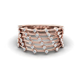 Sparkling Diamond and Gold Ring, Trendy White Gold Ring for Women, Unique Handmade Diamond  Jewelry - GeumJewels