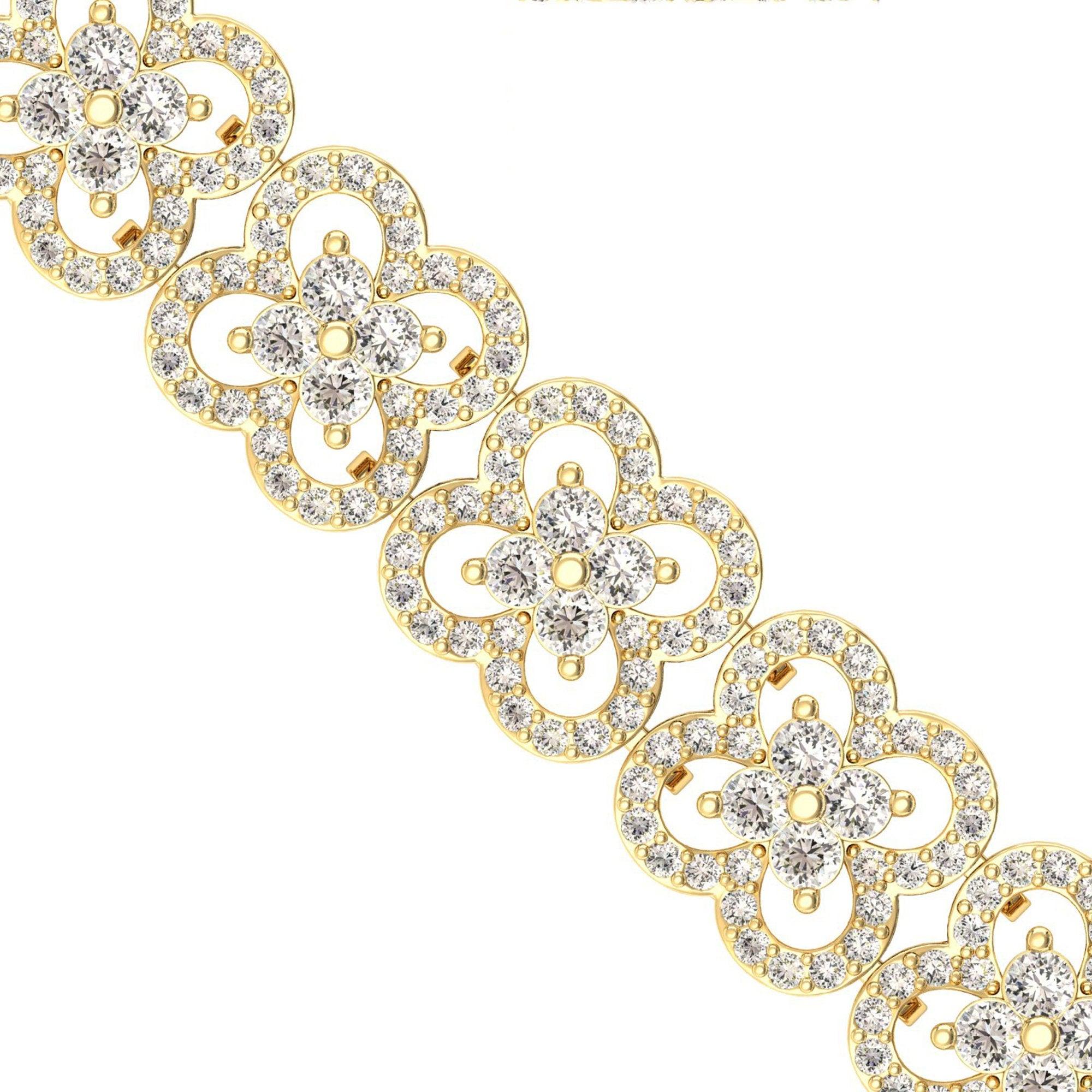 Elegant Diamond Cut Bracelet, Custom Gold Bracelet for Women, Yellow/White Gold Bracelet - GeumJewels