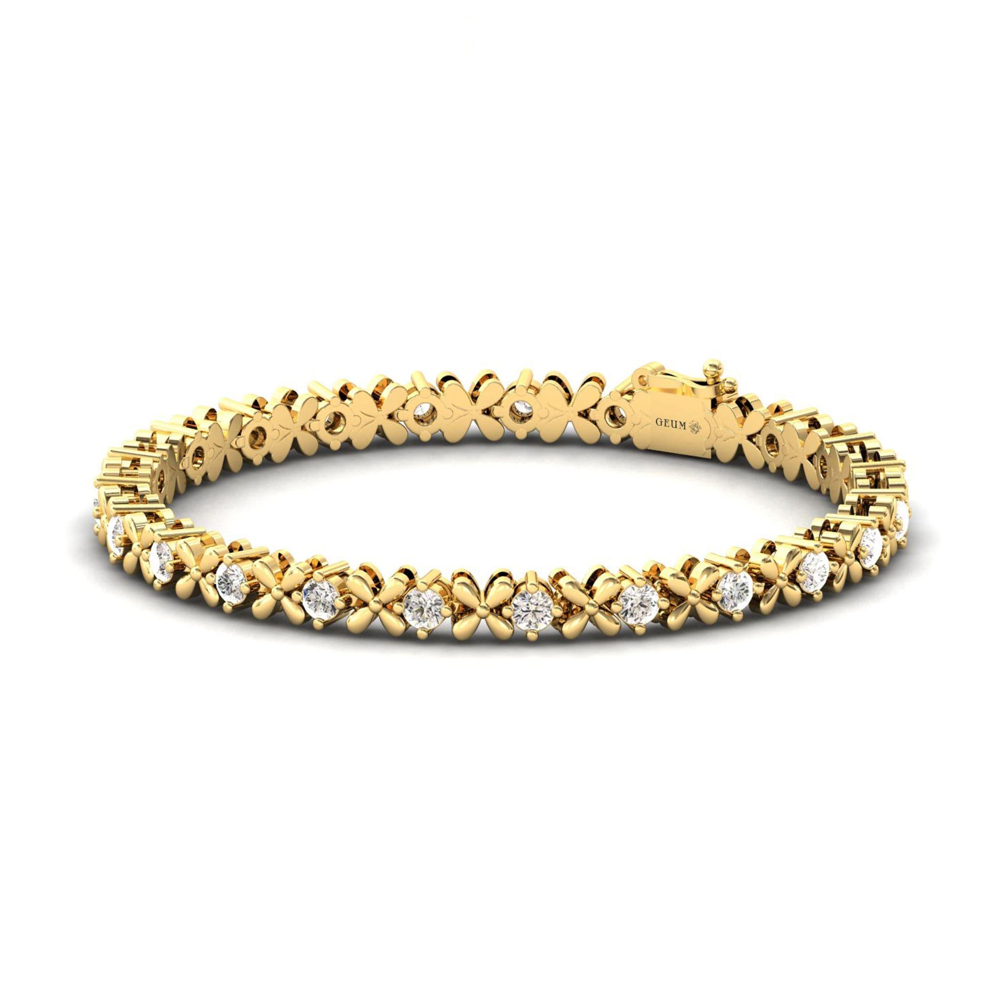 YVONNE LÉON Maille Coeur 9-karat yellow, rose and white gold diamond  bracelet