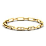 Natural Yellow/White Gold Cut Bracelet, Rose Gold Modern Bracelet, Real Diamond Custom Bracelet - GeumJewels