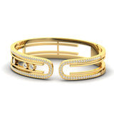 Elegant Diamond Cut Bracelet, Handmade Yellow/White Gold Bracelet, Rose Gold Designer Bracelet - GeumJewels