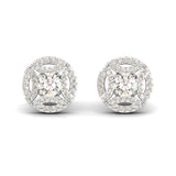 Natural Diamond Stud Earrings, Handmade Solid Gold Designer Earrings, 18kt Gold Diamond Earrings - GeumJewels