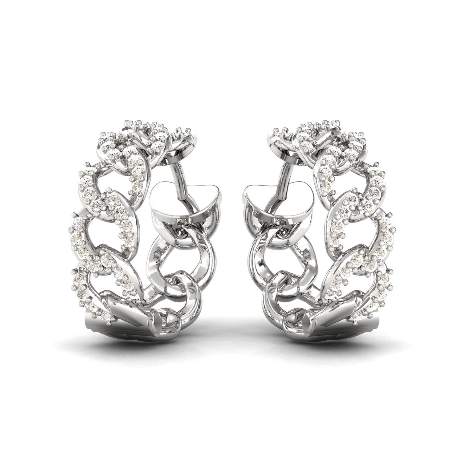 18ct White Gold Small Thin Hoop Earrings | Auric Jewellery