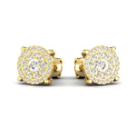 Handmade Designer Gold Earring, Solid Gold Stud Earrings For Women, 18Kt Rose Gold Diamond Earrings - GeumJewels