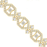 Handmade Thin Gold Cut Bracelet, Real White Diamond Bracelet, 10kt 14kt 18kt Custom Cut Gold Bracelet - GeumJewels