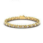 Unique Diamond Cut Bracelet, Yellow/White Thin Gold Bracelet, 10kt 14kt 18kt Rose Gold Bracelet - GeumJewels