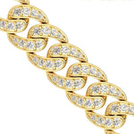 Handmade Rose Gold Cut Bracelet,10kt 14kt 18kt Thin Gold Chain Bracelet, Real Diamond Bracelet - GeumJewels