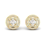 Natural Diamond Stud Earrings, Handmade Solid Gold Designer Earrings, 18kt Gold Diamond Earrings - GeumJewels
