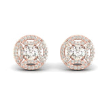 Natural Diamond Stud Earrings, Handmade Solid Gold Designer Earrings, 18kt Gold Diamond Earrings - GeumJewels