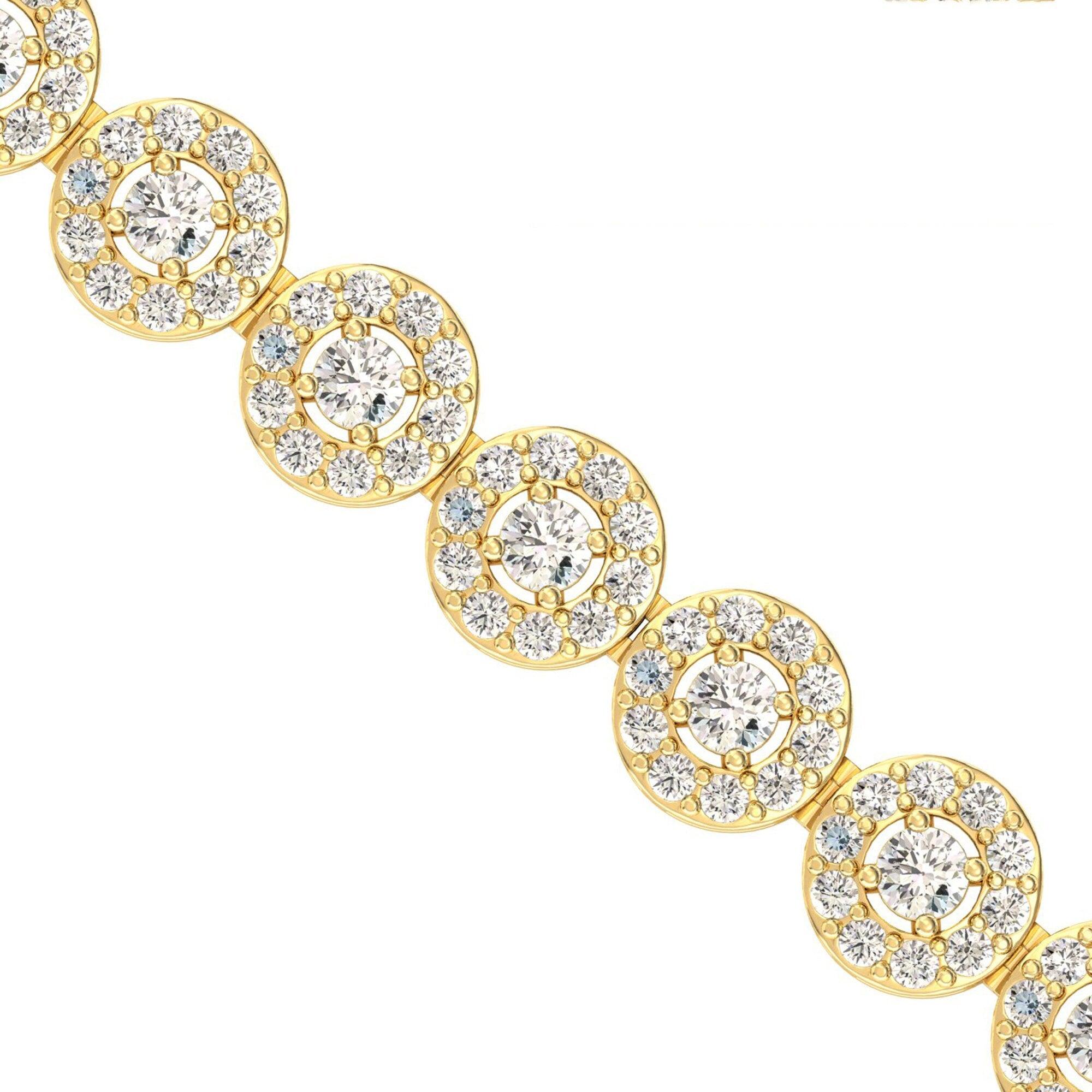 Natural Diamond Custom Cut Bracelet, Yellow/White Gold Bracelet, Rose Gold Unique Bracelet - GeumJewels