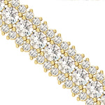 Diamond Gold Cut Bracelet, Real Diamond Designer Bracelet, Yellow/White Gold Bracelet - GeumJewels