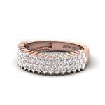 Elegant Solid Gold Ring, Rose Gold Bridesmaid Ring, Real White Diamond Ring - GeumJewels