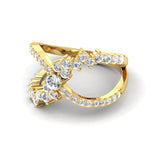 10kt 14kt 18kt Handmade Yellow/White Gold Ring, Rose Gold Custom Ring, Natural White Diamond Fashion Ring for Wedding - GeumJewels