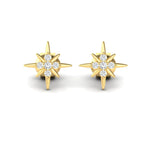 Genuine Diamond Stud Earrings, 10kt 14kt 18kt Rose Gold Custom Earrings - GeumJewels