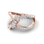 10kt 14kt 18kt Handmade Yellow/White Gold Ring, Rose Gold Custom Ring, Natural White Diamond Fashion Ring for Wedding - GeumJewels
