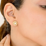 Natural Diamond Stud Earrings, Handmade Solid Gold Designer Earrings, 18kt Gold Diamond Earrings - GeumJewels