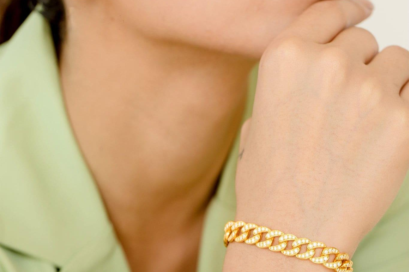 Handmade Rose Gold Cut Bracelet,10kt 14kt 18kt Thin Gold Chain Bracelet, Real Diamond Bracelet - GeumJewels