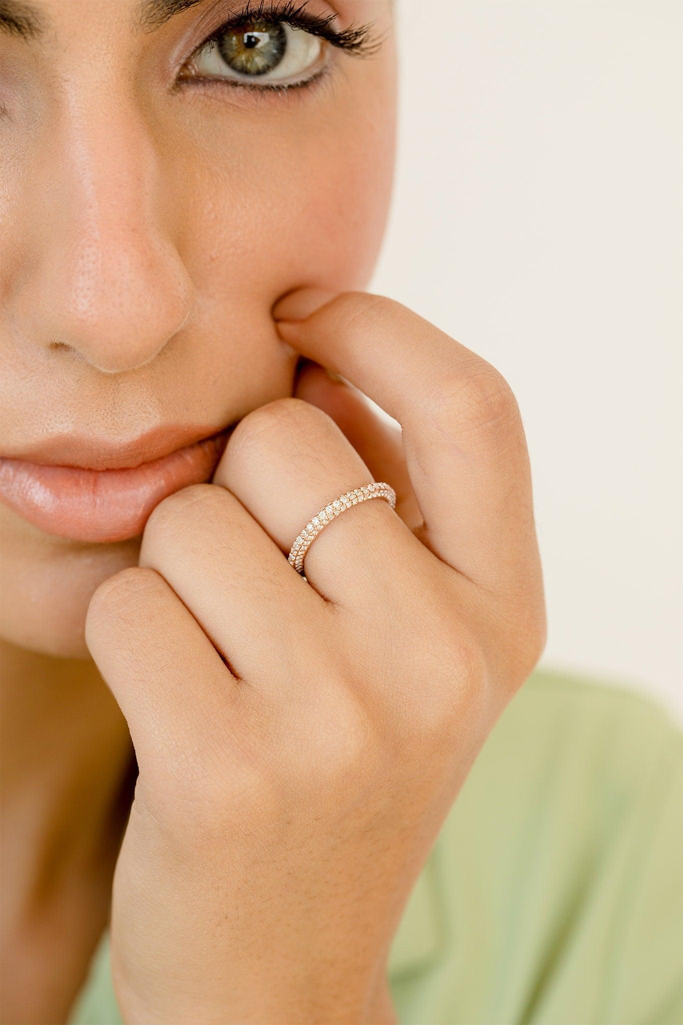 Handmade Rose Gold Ring, Elegant Yellow/white Gold Ring, Natural Gold Fashion Ring - GeumJewels