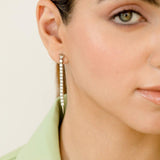 Genuine Diamond Gold Earrings, Solid Gold Long Dangle Earrings, 14Kt White/Yellow Gold Earrings, Custom Diamond Jewelry - GeumJewels