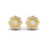 Real Diamond Stud Earring, Delicate White/Yellow Gold Earrings, Rose Gold Designer Earrings - GeumJewels