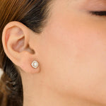 18kt 14kt 10kt Solid Gold Earrings, Designer White Diamond Stud Earrings, Handmade Gold Earrings - GeumJewels