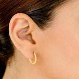 Real Diamond Hoop Earrings,White/Yellow Rose Gold Earrings, Everyday Gold Earrings - GeumJewels