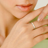 Natural Diamond Solid Gold Ring, 10kt 14kt 18kt Yellow/White Rose Gold Rings, Customize Engagement Gold Ring - GeumJewels