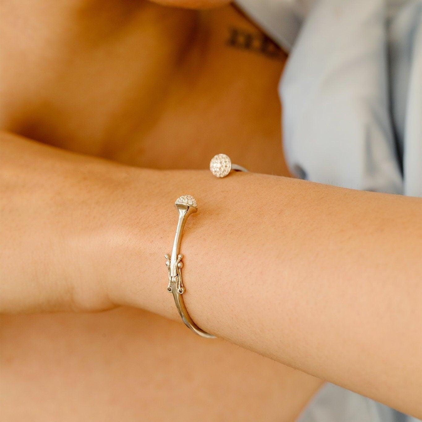 Real Diamond Cut Bracelet, Custom Gold Bracelet for Girls, White/Yellow Gold Bracelet, Rose Gold Bracelet - GeumJewels