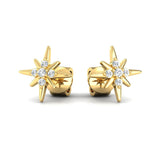 Genuine Diamond Stud Earrings, 10kt 14kt 18kt Rose Gold Custom Earrings - GeumJewels