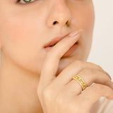 Elegant Diamond Designer Ring, Real Rose Gold Ring, Yellow/White Gold Ring - GeumJewels