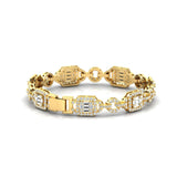 Genuine White Diamond Cut Bracelet, Yellow/White Gold Bracelet - GeumJewels