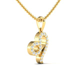 Leo Zodiac Gold Pendant, 18Kt Yellow Gold Leo Charm Pendant, Personalized Diamond Pendant - GeumJewels
