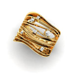 Elegant Diamond and Gold Ring, Trendy White Gold Ring for Women, Unique Handmade Diamond Jewelry - GeumJewels