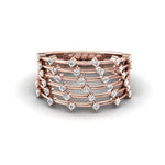 Sparkling Diamond and Gold Ring, Trendy White Gold Ring for Women, Unique Handmade Diamond  Jewelry - GeumJewels