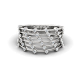 Sparkling Diamond and Gold Ring, Trendy White Gold Ring for Women, Unique Handmade Diamond  Jewelry - GeumJewels